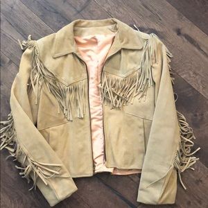 Vintage Women’s Suede Fringe Jacket, Size 11/12